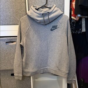 Nike Heather Gray Rally Funnel Neck Pullover Hoodie